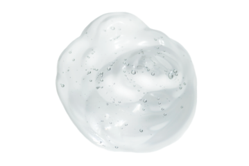 Transparent gel with bubbles isolated on transparent background, cosmetic product.
