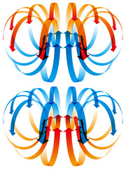 対流を表す矢印2種類　ベクターイラストレーション