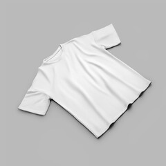 Mockup of an oversized white t-shirt with a round neck, presentation diagonally, isolated on the background, front view.