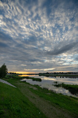 sunset over the river