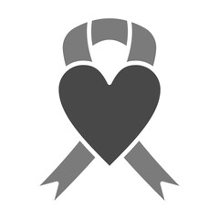 Ribbon Greyscale Glyph Icon