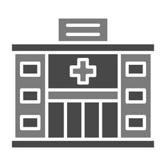 Hospital Greyscale Glyph Icon