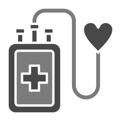 Blood Donation Greyscale Glyph Icon