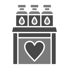 Water Donation Greyscale Glyph Icon