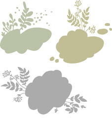 Set of small silhouettes for backgrounds with natural elements.