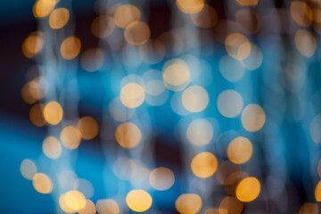 Christmas tree garland. Blur bokeh, defocused background