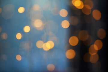 Christmas tree garland. Blur bokeh, defocused background