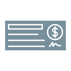 Cheque Multicolor Glyph Icon