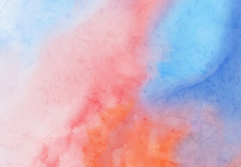 Fototapeta premium Abstract blue red watercolor paint background. Vector illustration