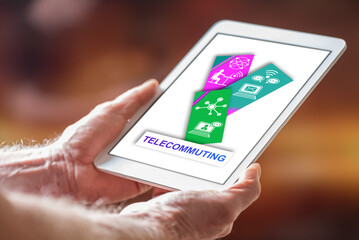 Telecommuting concept on a tablet