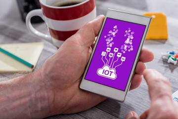 Iot concept on a smartphone