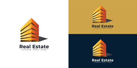 City Landscape Template. Skyscrapers Vector. Architecture Buildings Isolated Outline Illustration. Real Estate Apartment Logo