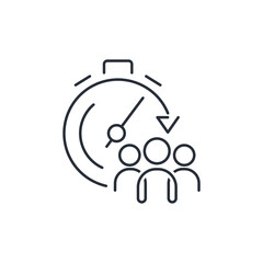 Rapid Response Team. Vector linear icon isolated on white background.