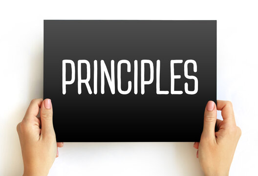 Principles text on card, business concept background