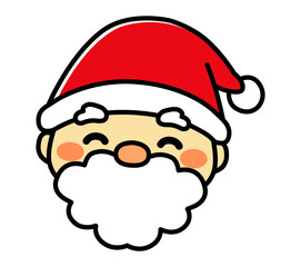 笑顔のサンタクロース　顔　イラスト素材