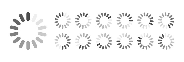 Circular Loading Buffering Icons Vector Video Ready for Animation Gif All Keyframes Frames Bufring Circle Waiting for Connection Buffer Preloader Download Symbol Easy Replace Color