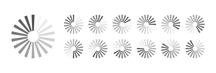 Circular Loading Buffering Icons Vector Video Ready for Animation Gif All Keyframes Frames Bufring Circle Waiting for Connection Buffer Preloader Download Symbol Easy Replace Color