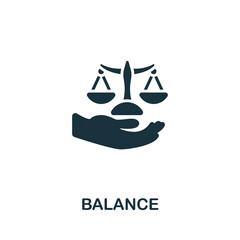 Balance icon. Monochrome simple Human Productivity icon for templates, web design and infographics