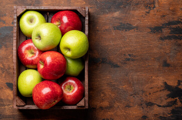 Red and green garden apples