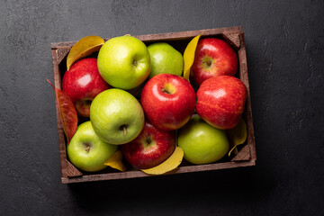 Red and green garden apples