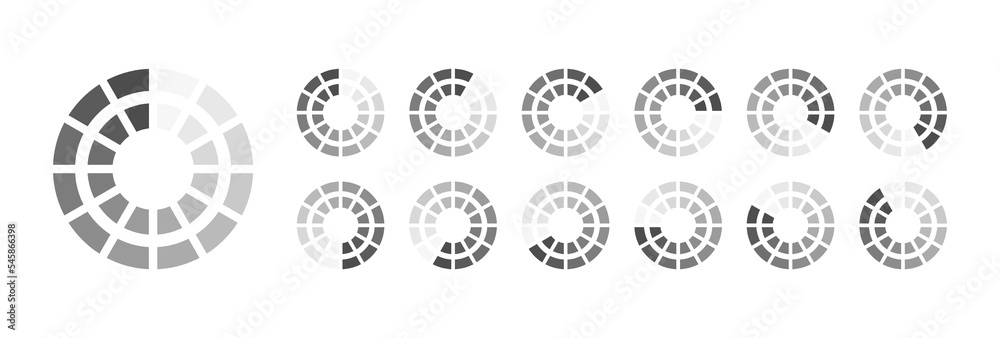 Fototapete circular loading buffering icons vector video ready for animation gif all keyframes frames bufring c