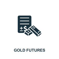 Fototapeta premium Gold Futures icon. Monochrome simple Investments icon for templates, web design and infographics