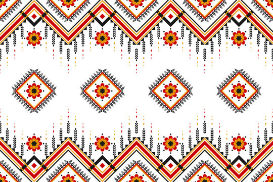 Carpet flower tribal background. Geometric ethnic oriental seamless pattern traditional. Design for wallpaper, illustration, fabric, clothing, carpet, textile, batik, embroidery.