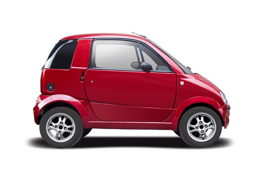 Grecav small car side view isolated on white background, 6 February 2015, Thessaloniki, Greece	
