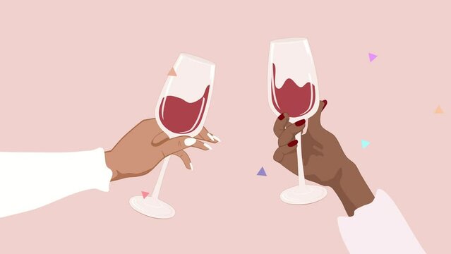 Two glasses of wine in celebration
