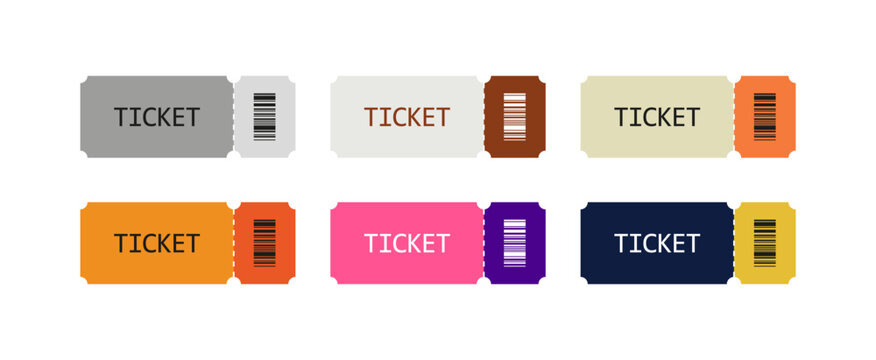 Ticket vector design template. Movie pass festival paper symbol.