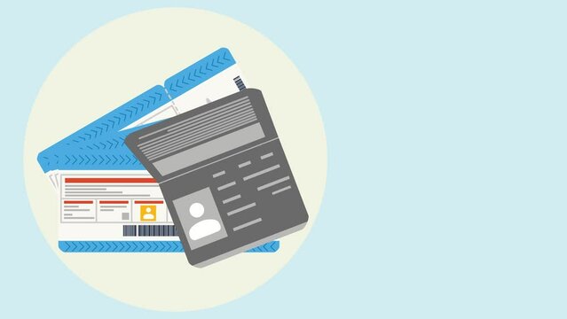 Many flight tickets with the passport