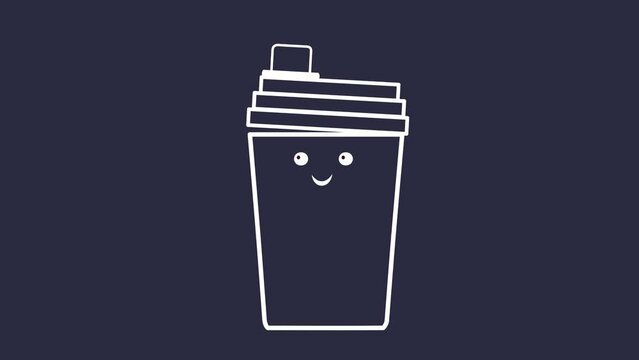 Animation of a plastic cup with a lid