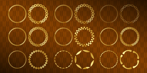 豪華なゴールドデザインの小型ラベルセット。