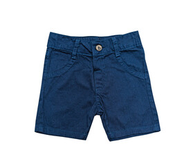 Children's wear - blue shorts isolated on white