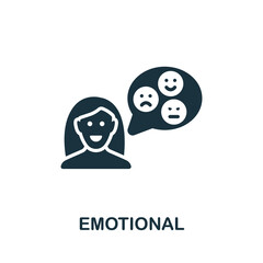 Fototapeta premium Emotional icon. Monochrome simple Life Skills icon for templates, web design and infographics