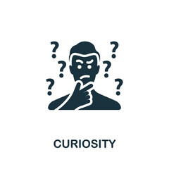 Curiosity icon. Monochrome simple Life Skills icon for templates, web design and infographics