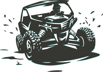 ATV quad vehicle illustration on white background. EPS vector