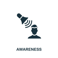 Awareness icon. Monochrome simple Life Skills icon for templates, web design and infographics