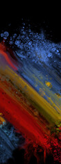 Modern colorful flow background on black. Wave Liquid shape in color banner.