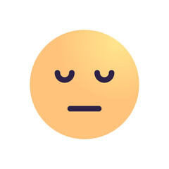 Fototapeta premium Yellow cartoon face sad upset emoji and people emotion symbol flat illustration. 