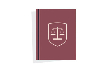 Judge book and legal law advice justice concept flat illustration.	
