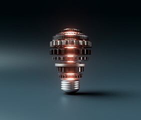 Fototapeta premium Cogwheel Lightbulb Mechanism