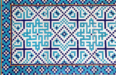 Detail of traditional persian mosaic wall, Iran