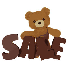 Fototapeta premium Teddy bear doll element set with alphabet.Vector illustration
