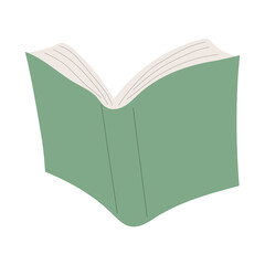 Open book isolated on white. Vector illustration.  