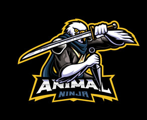 Eagle ninja mascot logo design