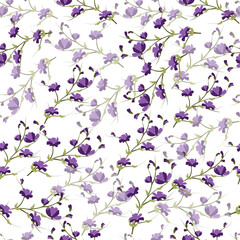 Сhicory twigs scattered seamless pattern on a light background
