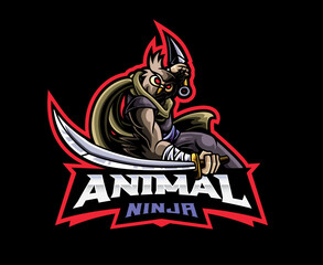Owl ninja mascot logo design