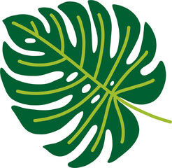simplicity monstera leaf freehand continuous line drawing flat design.