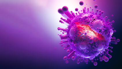 RSV virus, Respiratory syncytial virus, human orthopneumovirus, is a common, contagious airborne virus that causes infections of the respiratory tract 3d rendering